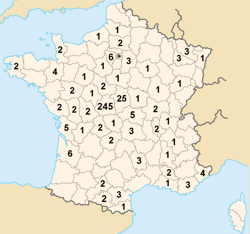 Carte des departements