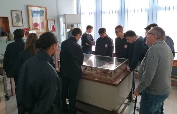 Michel discovering the room dedicated to the 90th Infantry regiment