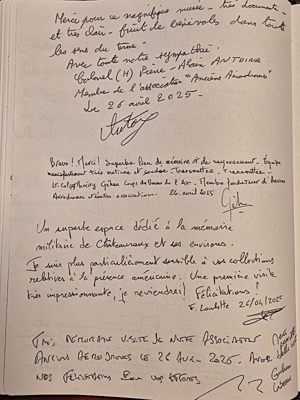 The two pages of the guestbook